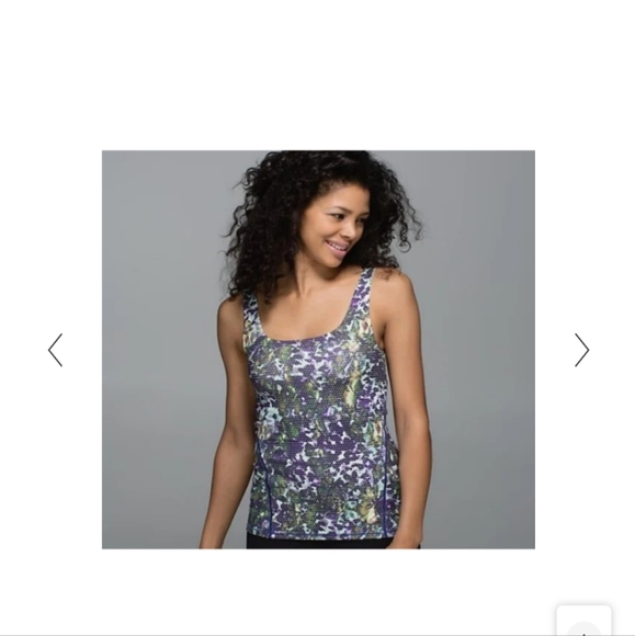 EUC: LULULEMON, AMALA TANK; FLORAL, MULTI-WHITE, SZ.4. SEP. LISTING-MATCH SHORTS - Picture 5 of 9